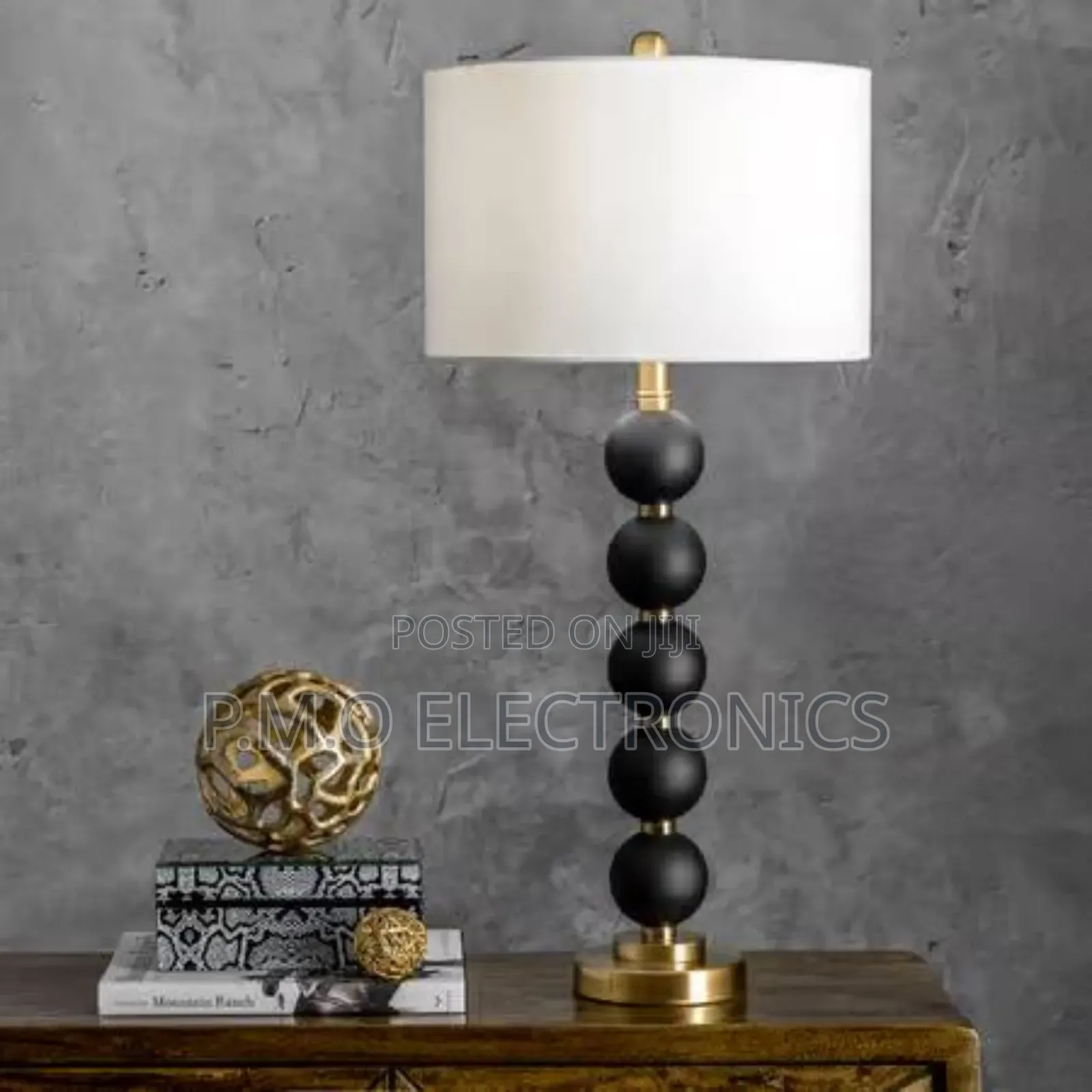 Alva Black 31-Inch Iron Pearl Table Lamp- 300mlt04aa