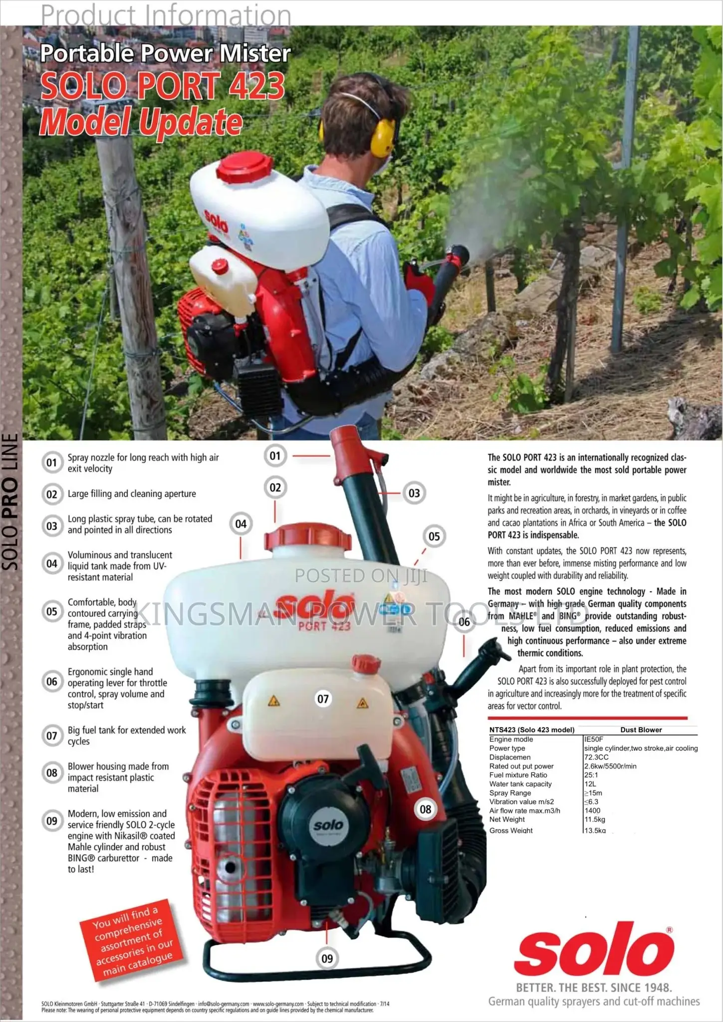 Solo Port 423 Mist Blower, Cold Fogging Machine
