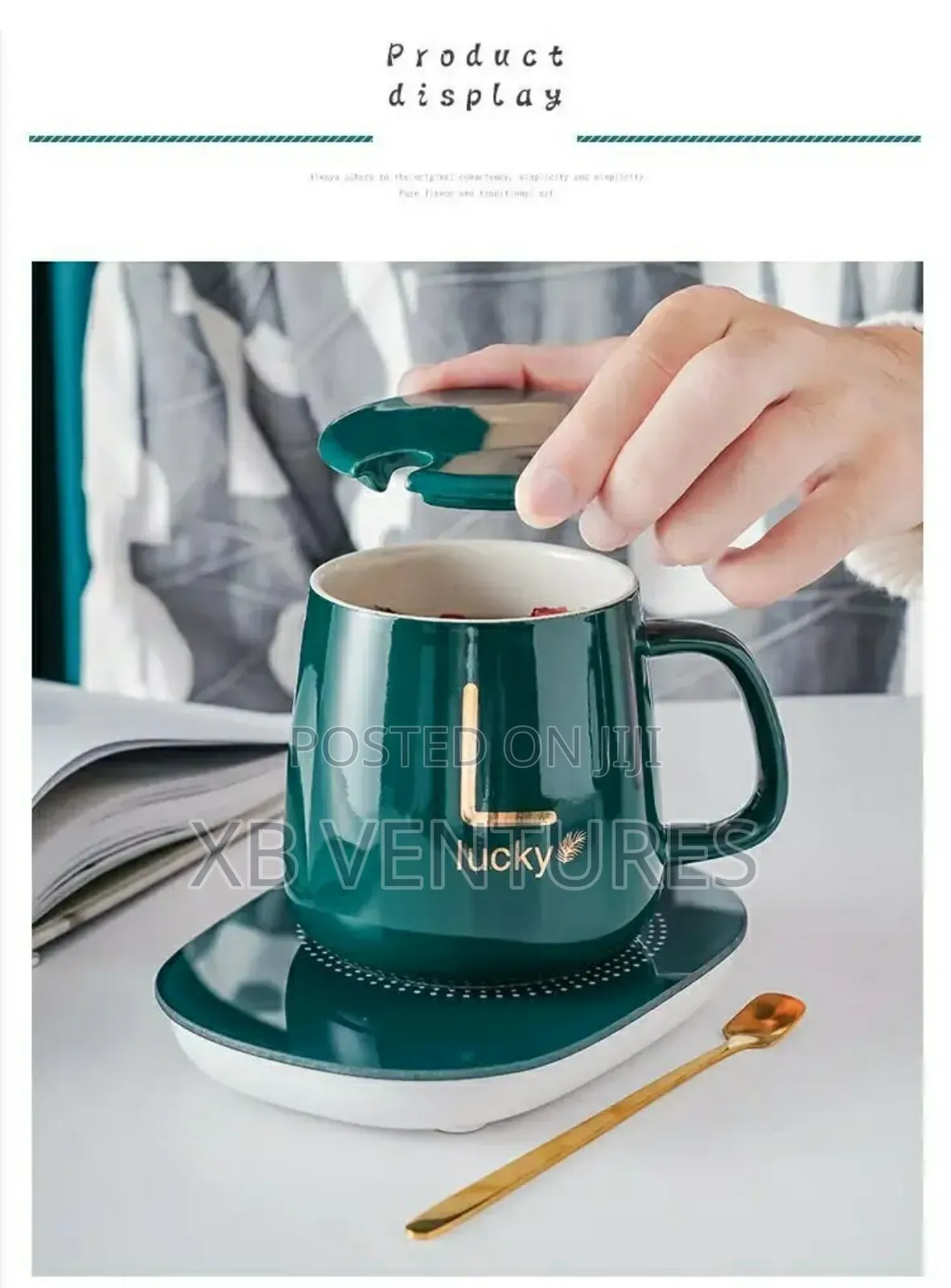 Ceramic Coffee Cup + Automatic Heating Pad Energy Saving