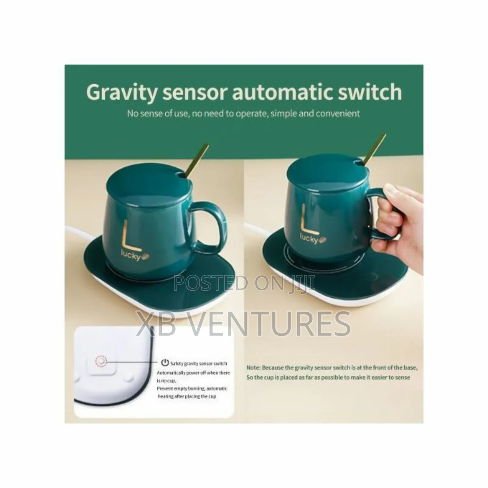 Ceramic Coffee Cup + Automatic Heating Pad Energy Saving