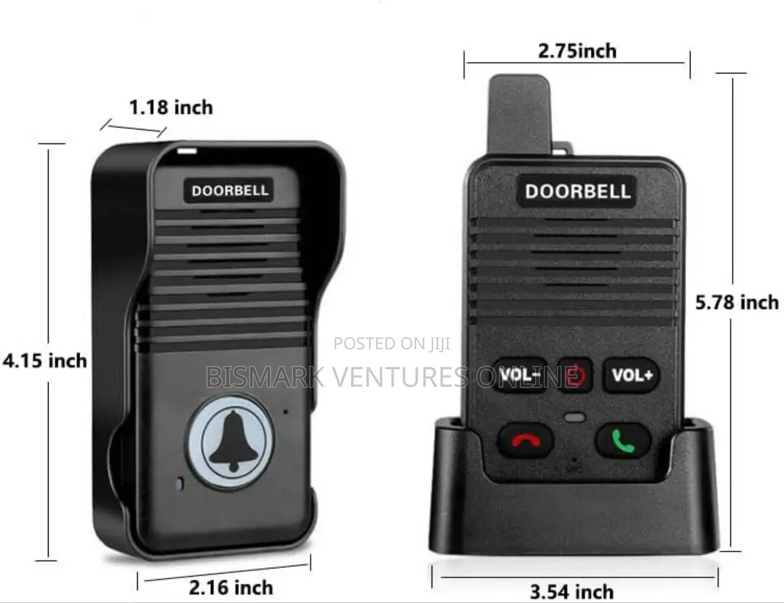 1000ft Range Two Way Intercom Audio Wireless Doorbell