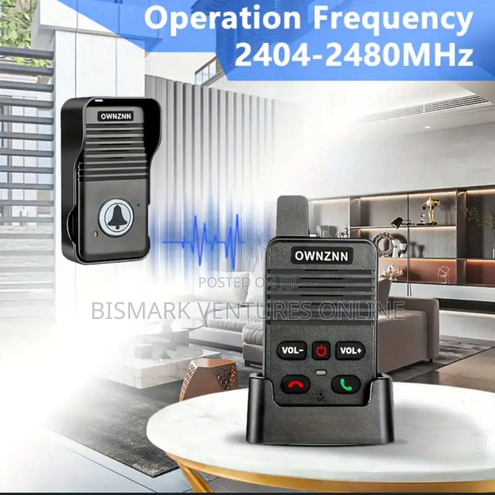 1000ft Range Two Way Intercom Audio Wireless Doorbell