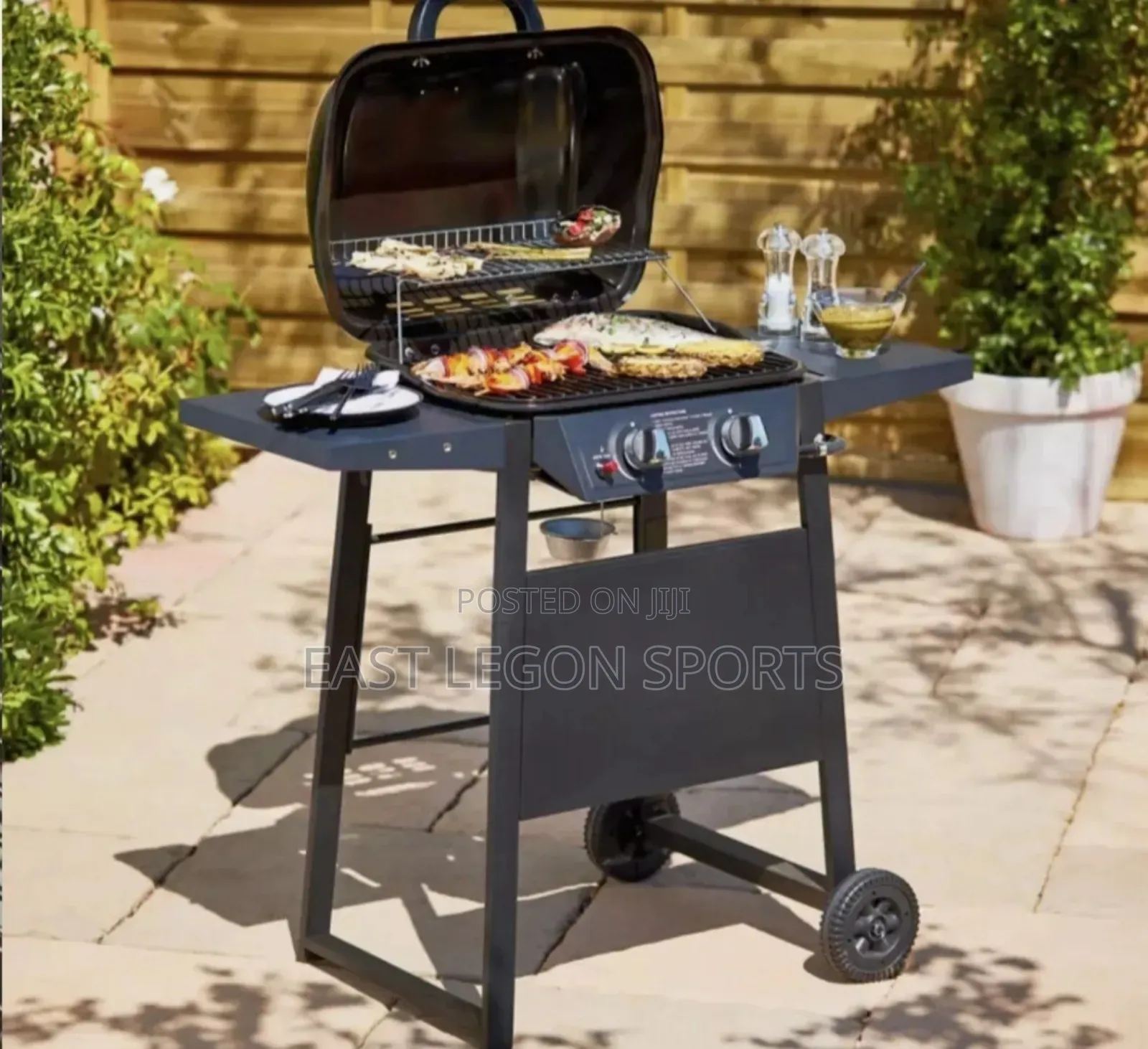 2 Gas Giant BBQ Barbecue Grill With Burner Stove