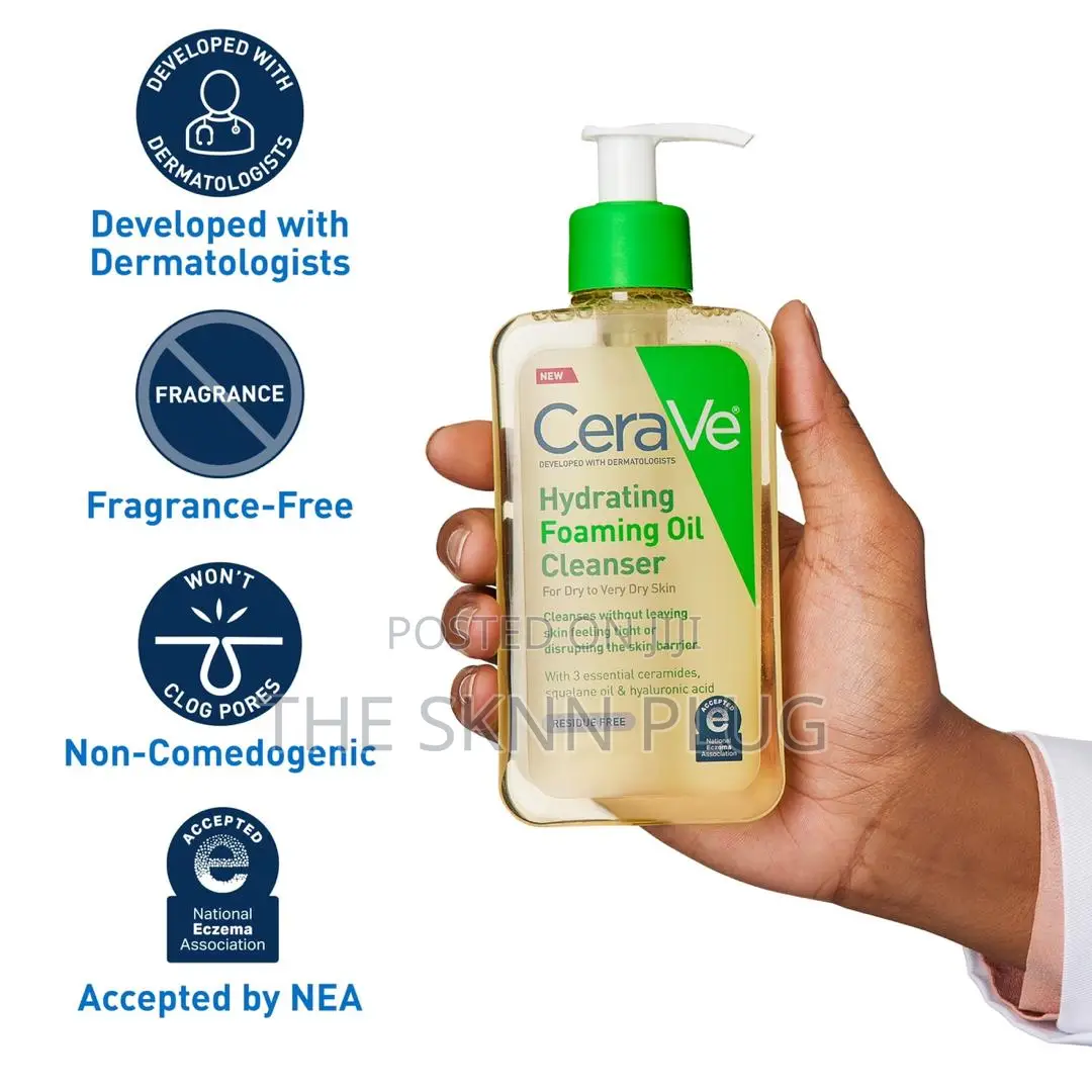 Cerave Hydrating Foaming Oil Cleanser for Face Body