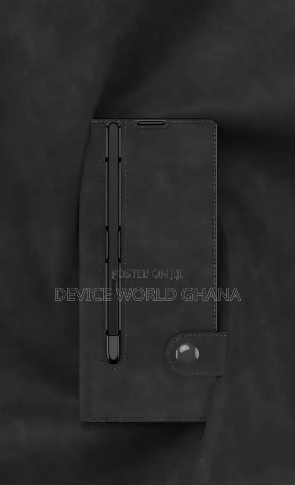 Nuback Leather Flip Case for Samsung Z Fold 6 With Pen Slot