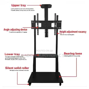 Floor Standing Mobile Tv Stand With Wheels 60”-100”