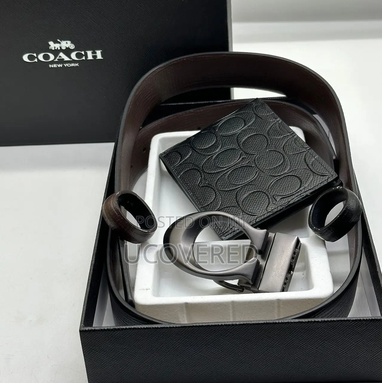 Branded Men’S Wallet + Belt Set