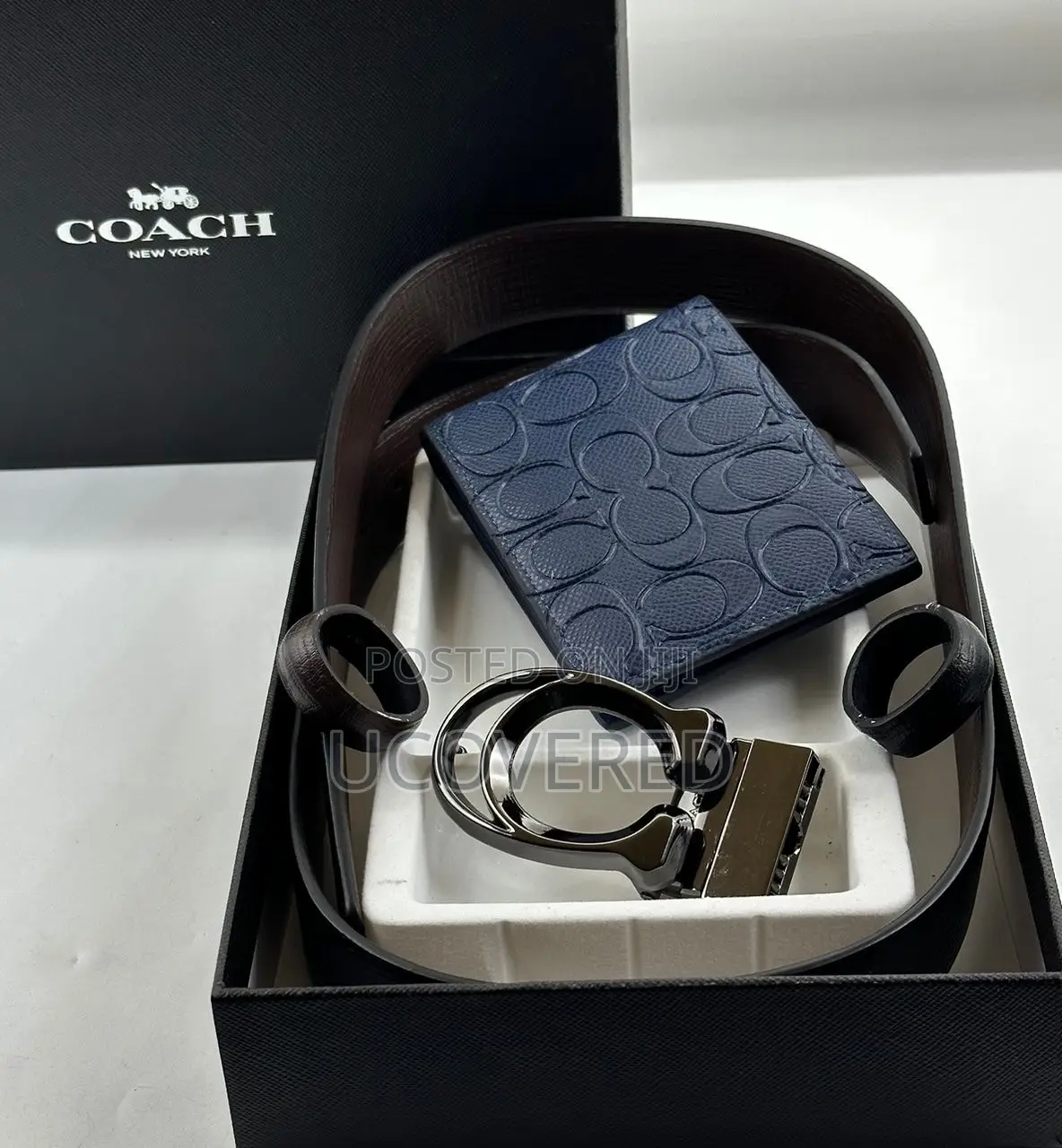 Branded Men’S Wallet + Belt Set