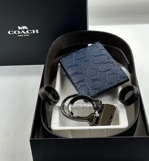 Branded Men’S Wallet + Belt Set