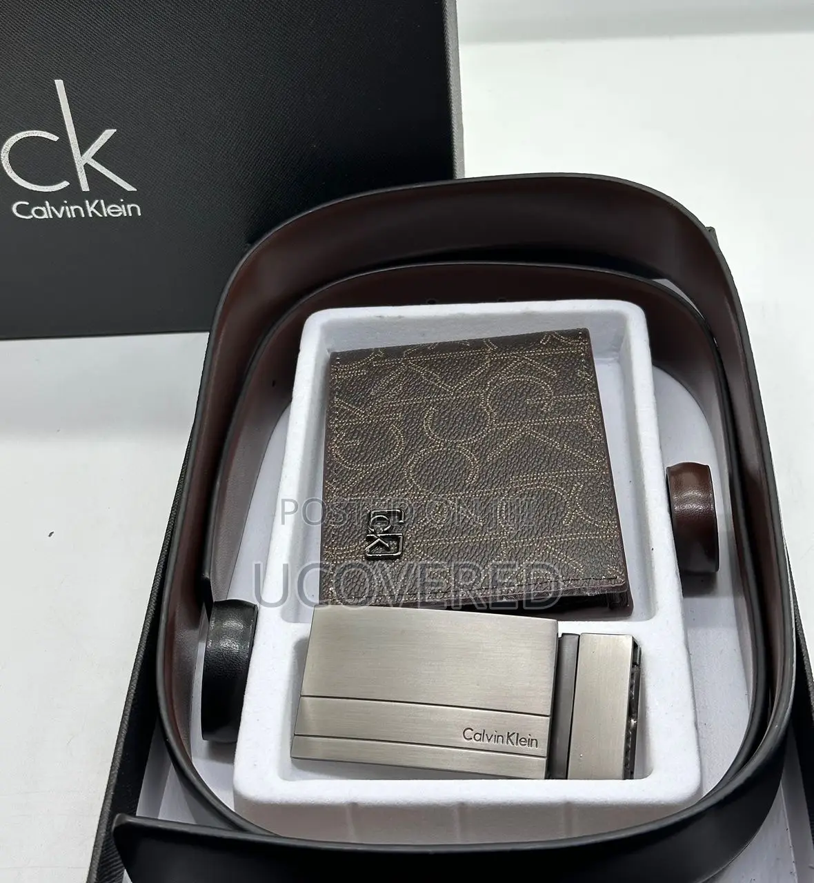Branded Men’S Wallet + Belt Set