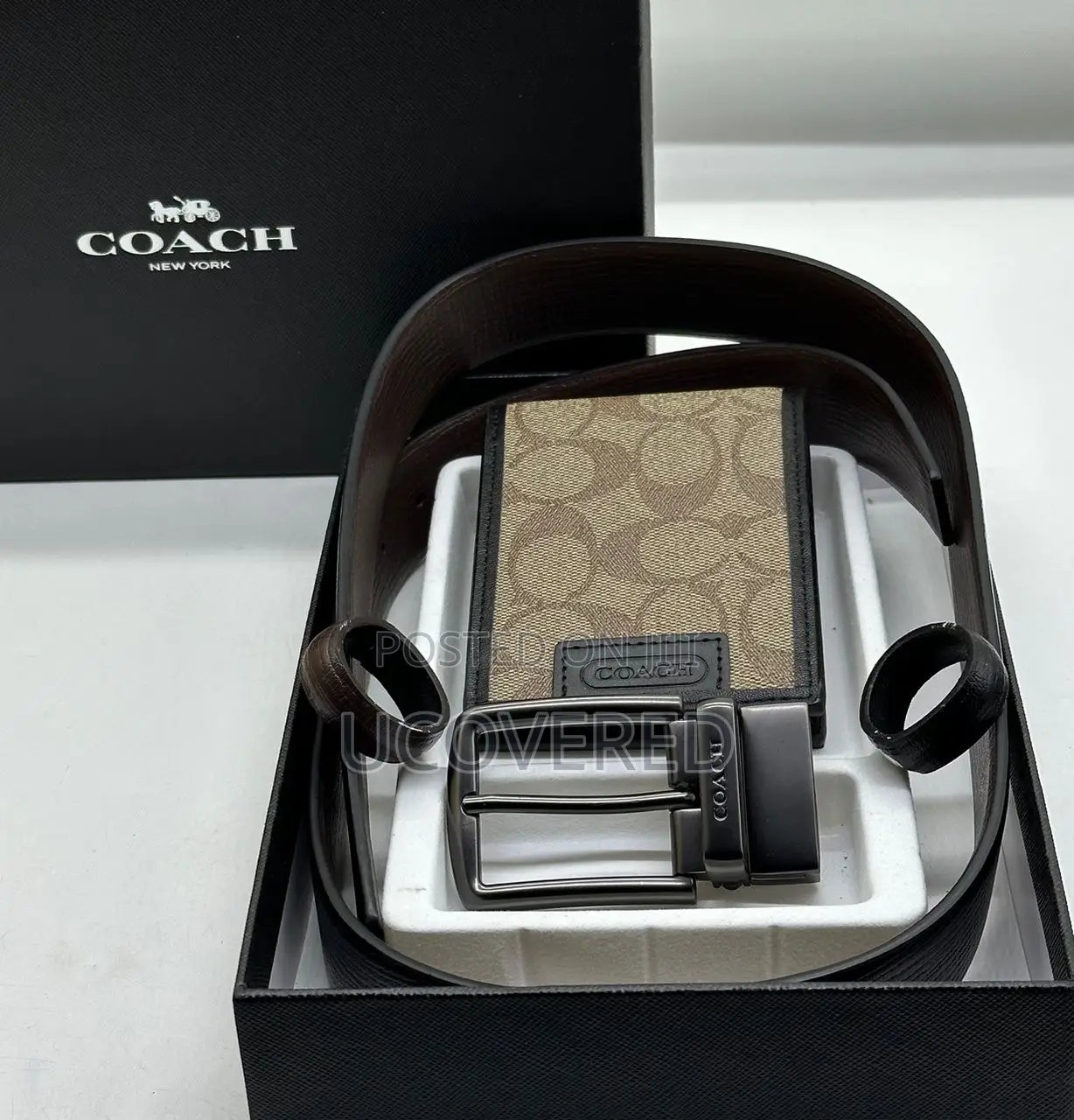 Branded Men’S Wallet + Belt Set