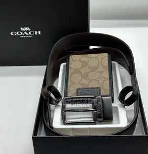 Branded Men’S Wallet + Belt Set