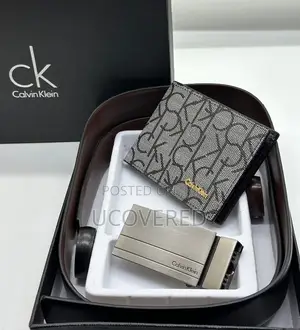 Branded Men’S Wallet + Belt Set