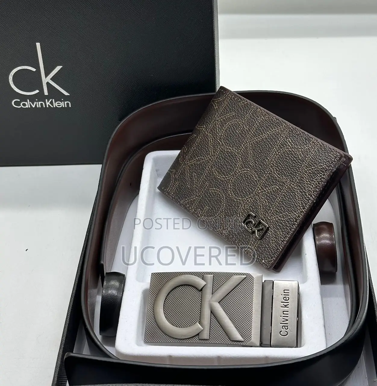 Branded Men’S Wallet + Belt Set