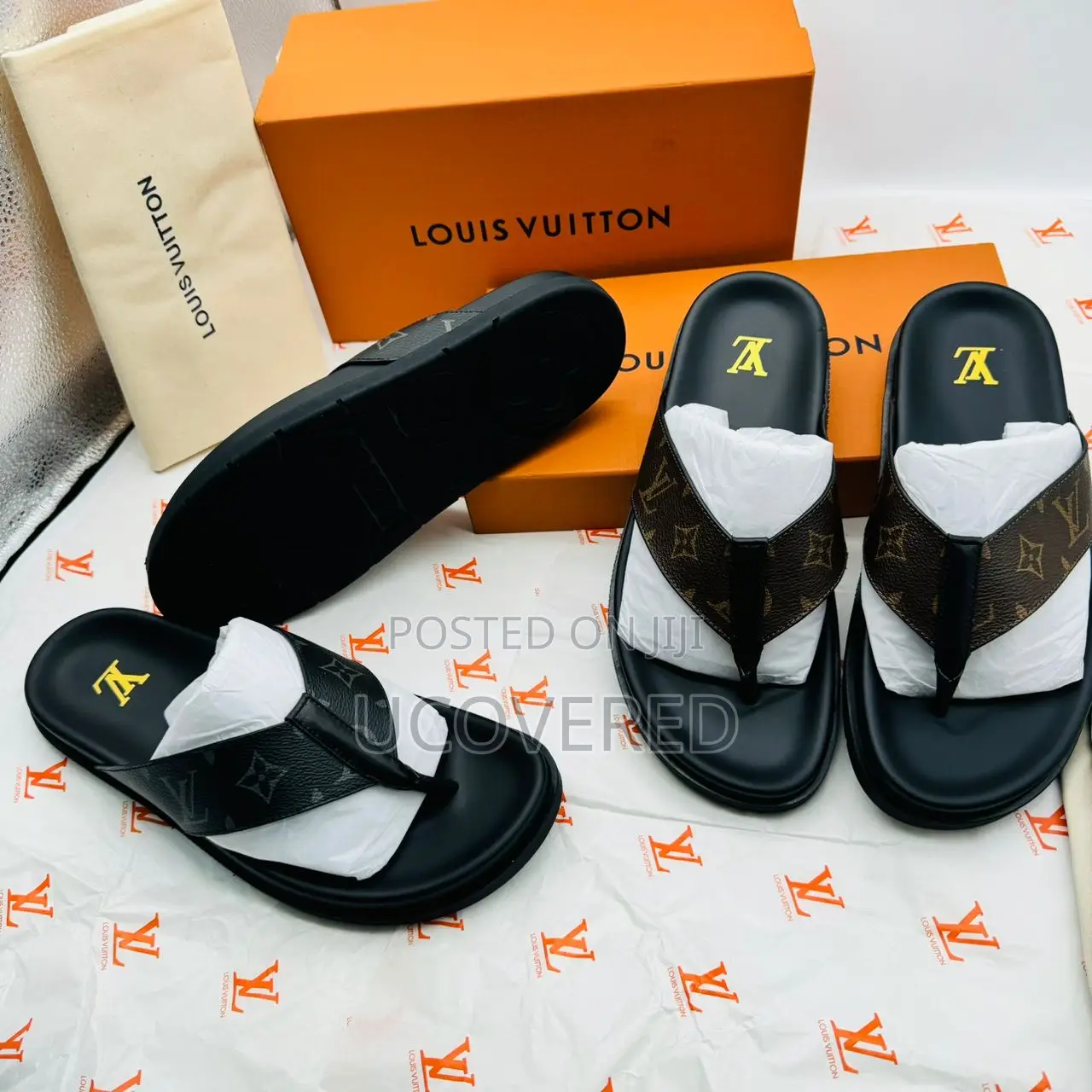 Louis Vuitton Real Leather Slippers