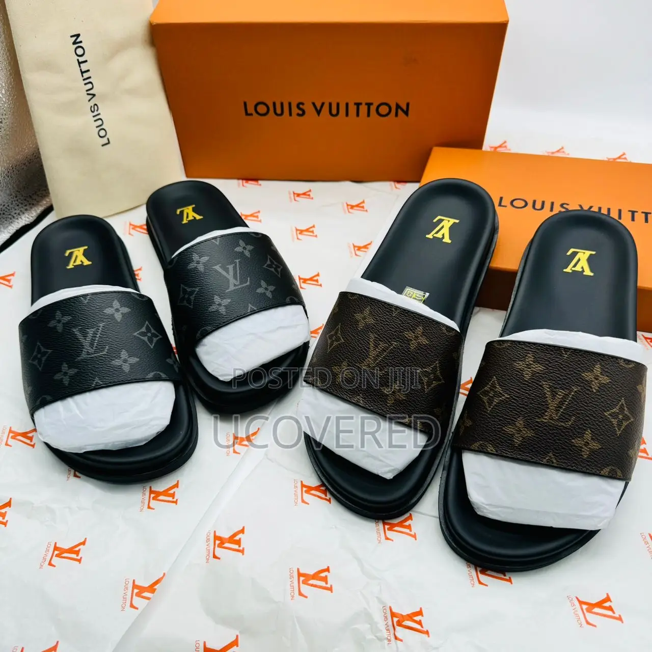 Louis Vuitton Real Leather Slippers