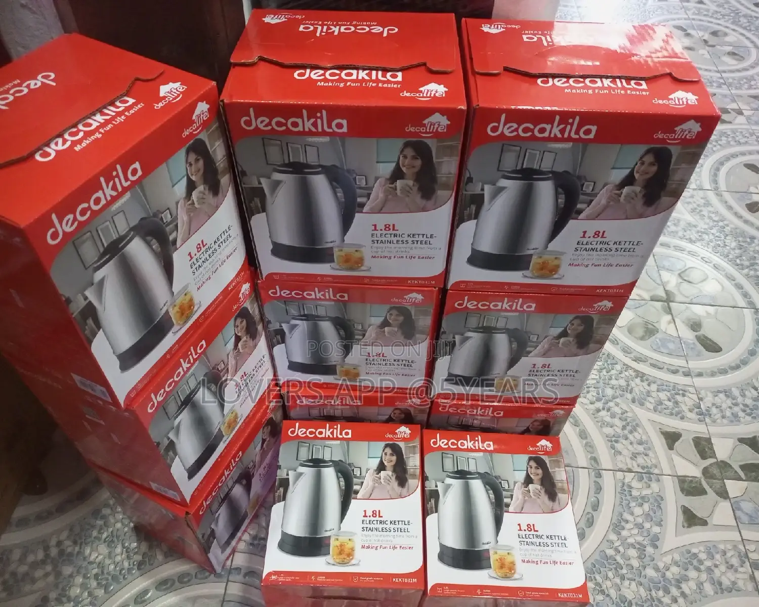 Decakila Electric Kettle Electric Water Stainless 1.8L.