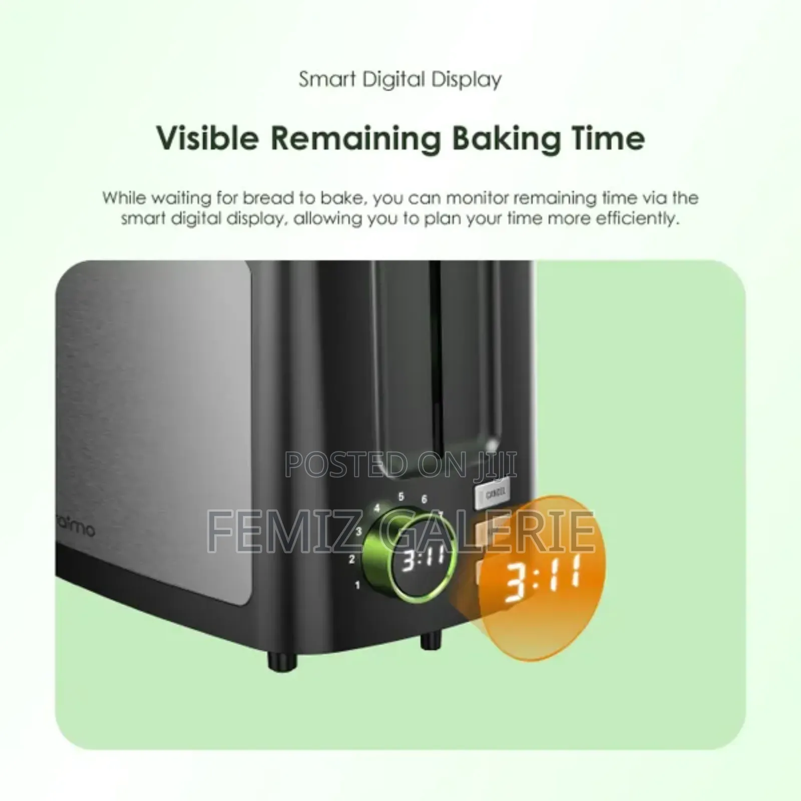 Oraimo Smart Toaster 950w 9-Shade 3-in-1 Toaster