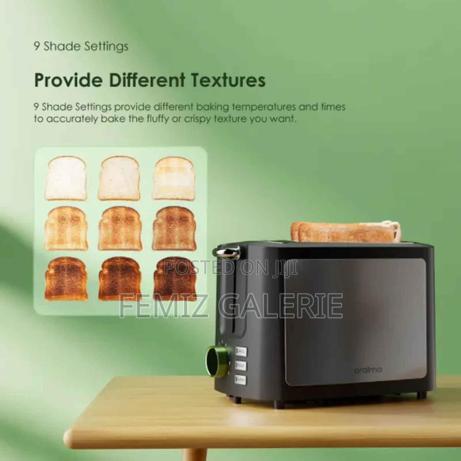 Oraimo Smart Toaster 950w 9-Shade 3-in-1 Toaster
