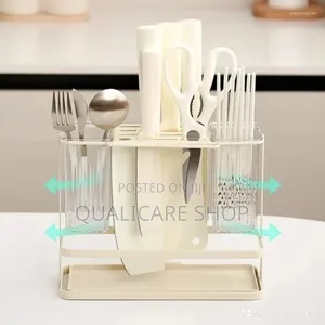 Metal Cutlery Organizer/Kitchen Organizer (Cream)