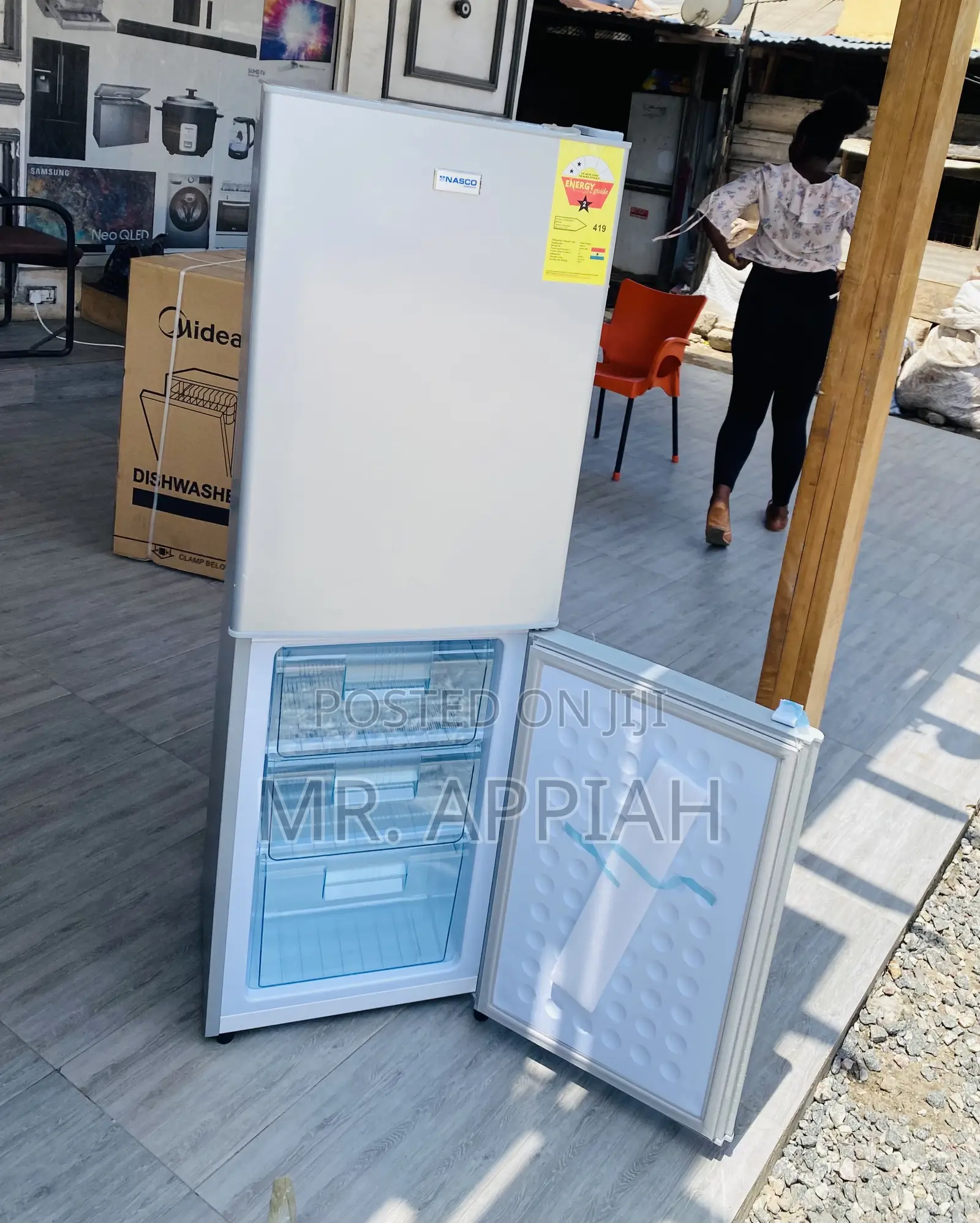 Nascod2-20fl Double Door Electric Refrigerator(Gray).