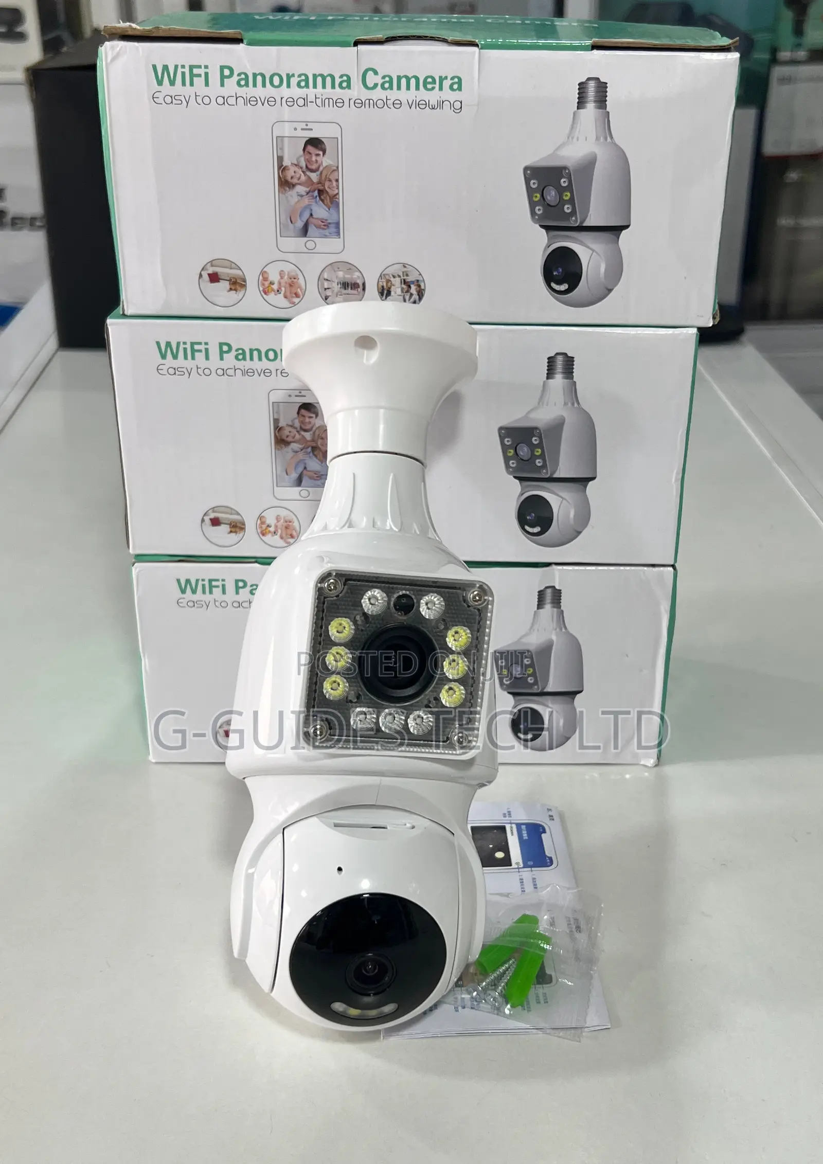 Panorama Wifi Bulb Camera Dual Lens, 4mp Bulb Camera 2-Len