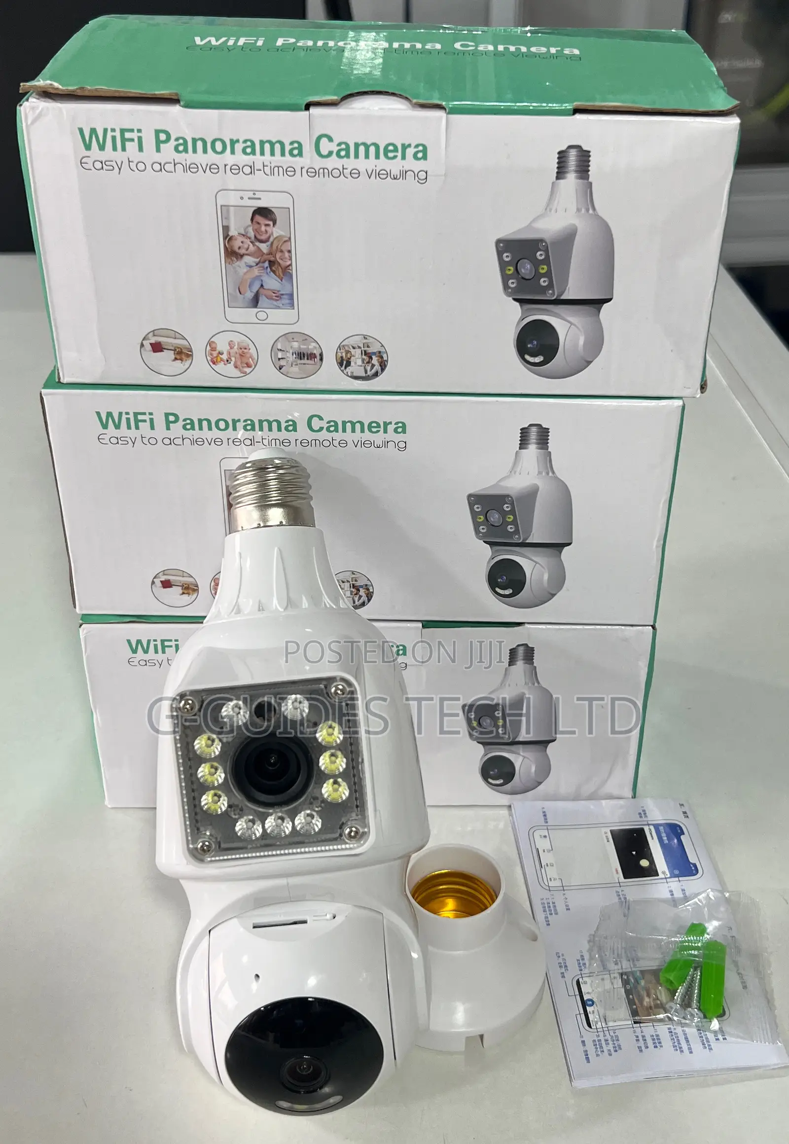 Panorama Wifi Bulb Camera Dual Lens, 4mp Bulb Camera 2-Len