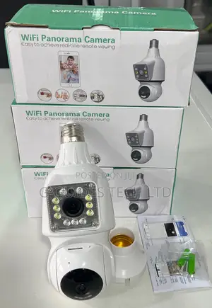 Panorama Wifi Bulb Camera Dual Lens, 4mp Bulb Camera 2-Len