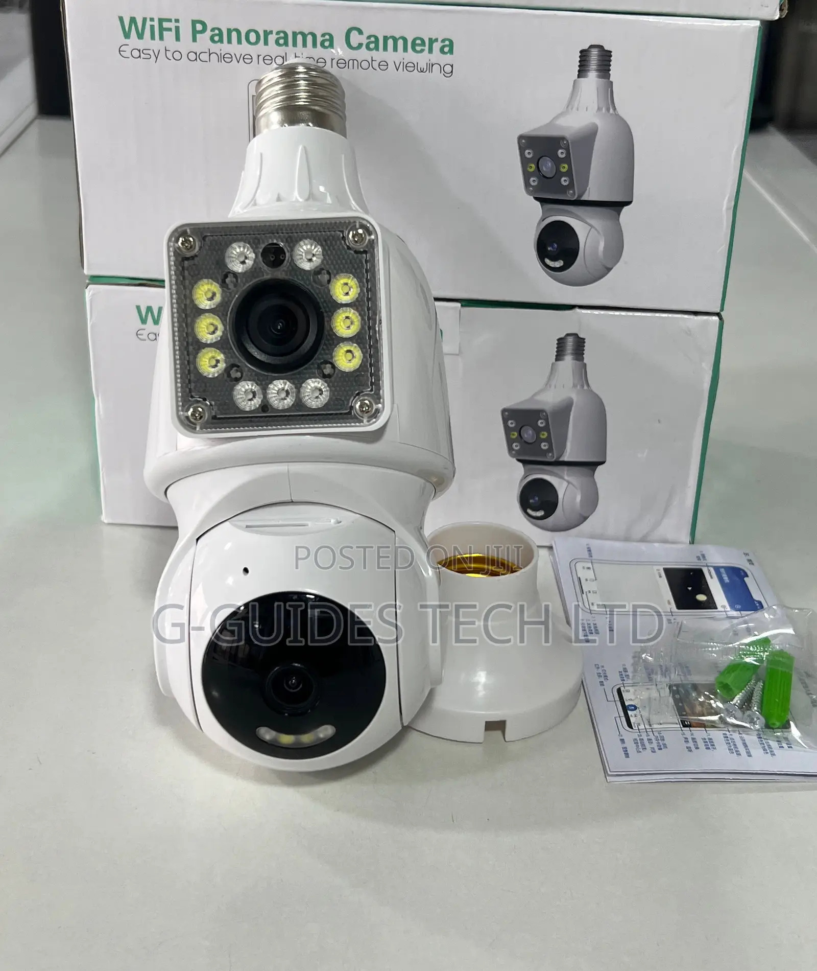 Panorama Wifi Bulb Camera Dual Lens, 4mp Bulb Camera 2-Len
