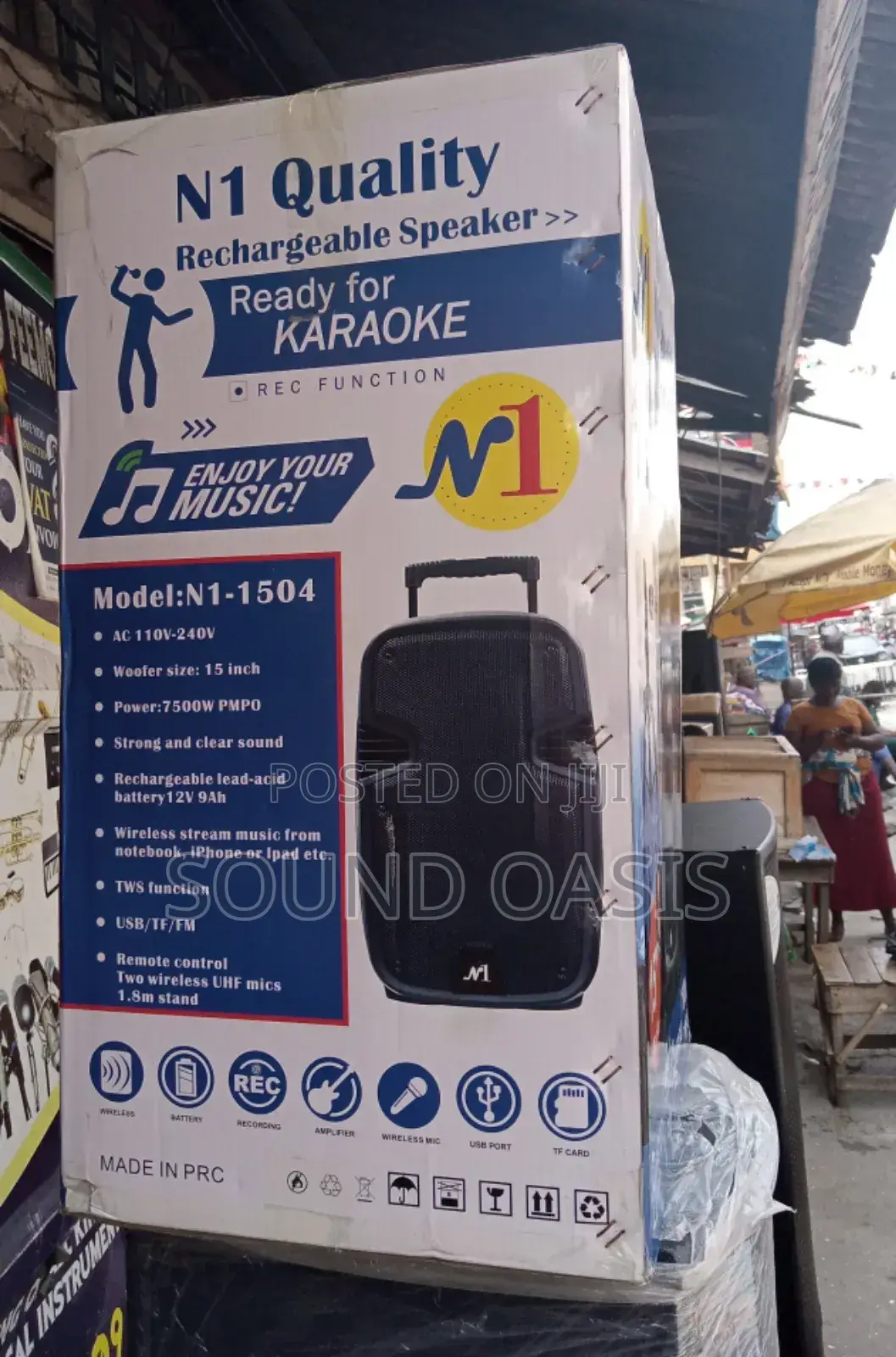 N1 Quality Rechargeable Bluetooth Speaker With Two Mics