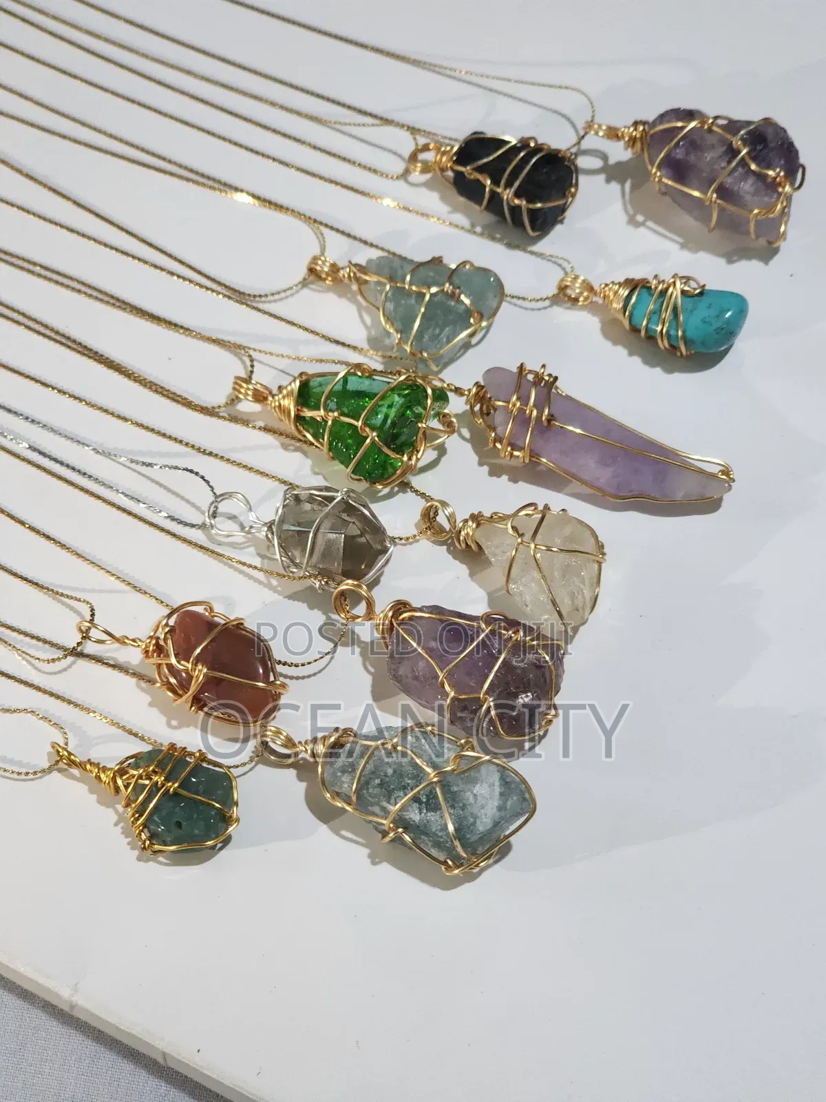 Crystal Stone(Amethyst) Necklaces.