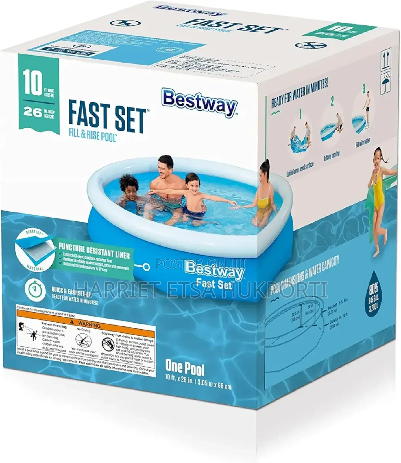 10feetx26 Best Way Brand New Fast Set Swimming Pool From Uk