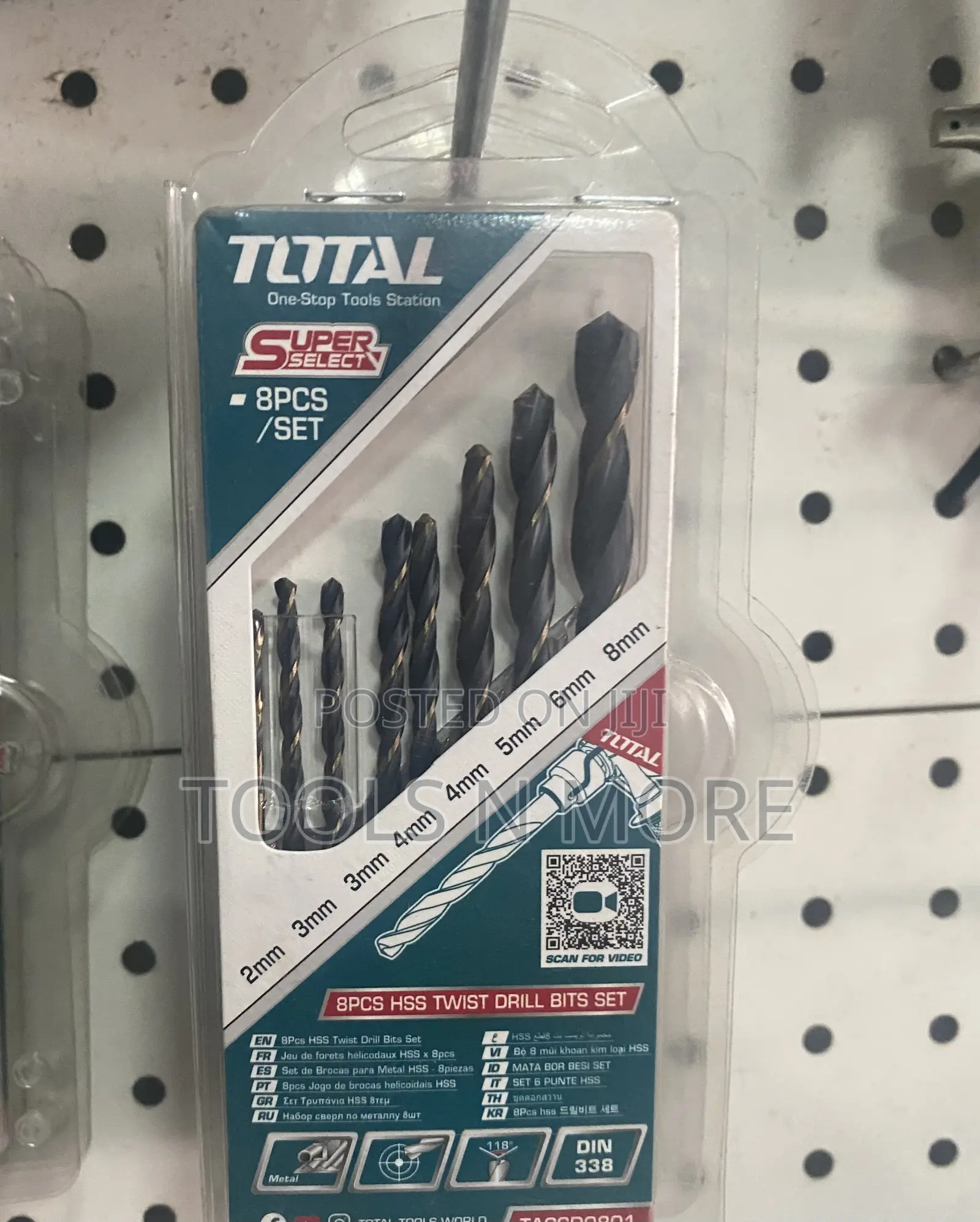 TOTAL 8pcs HSS Twist Drill Bit Set
