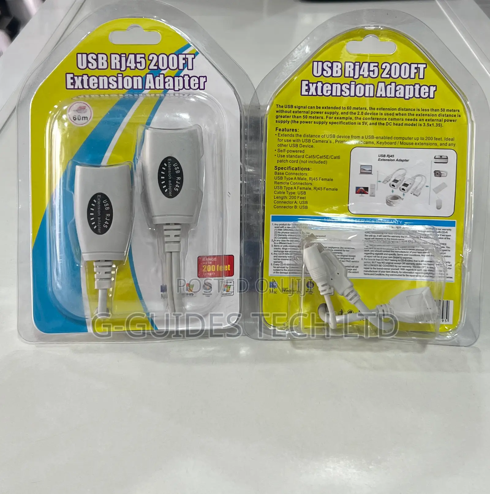 USB Rj45 Extension Adapter 200ft, 60M USB Rj45 Extender