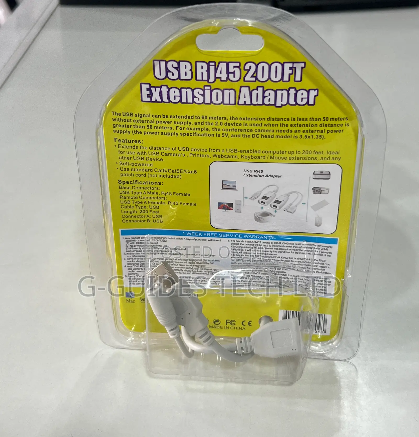 USB Rj45 Extension Adapter 200ft, 60M USB Rj45 Extender