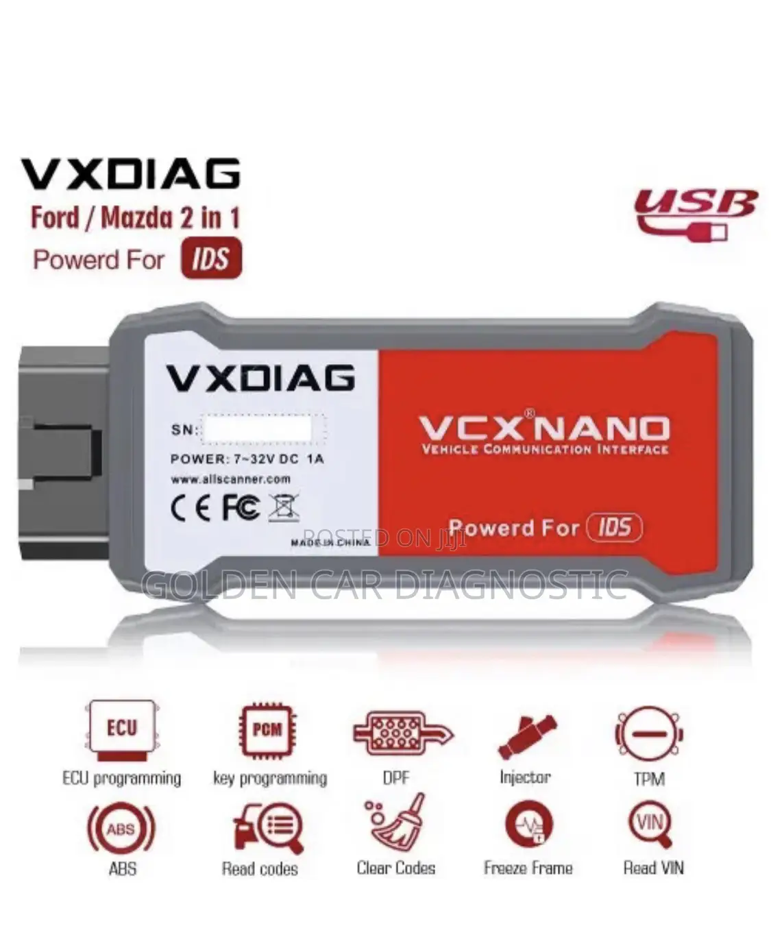 Vxdiag Nano for Ford and Mazda OBD2 Diagnostic Scanner