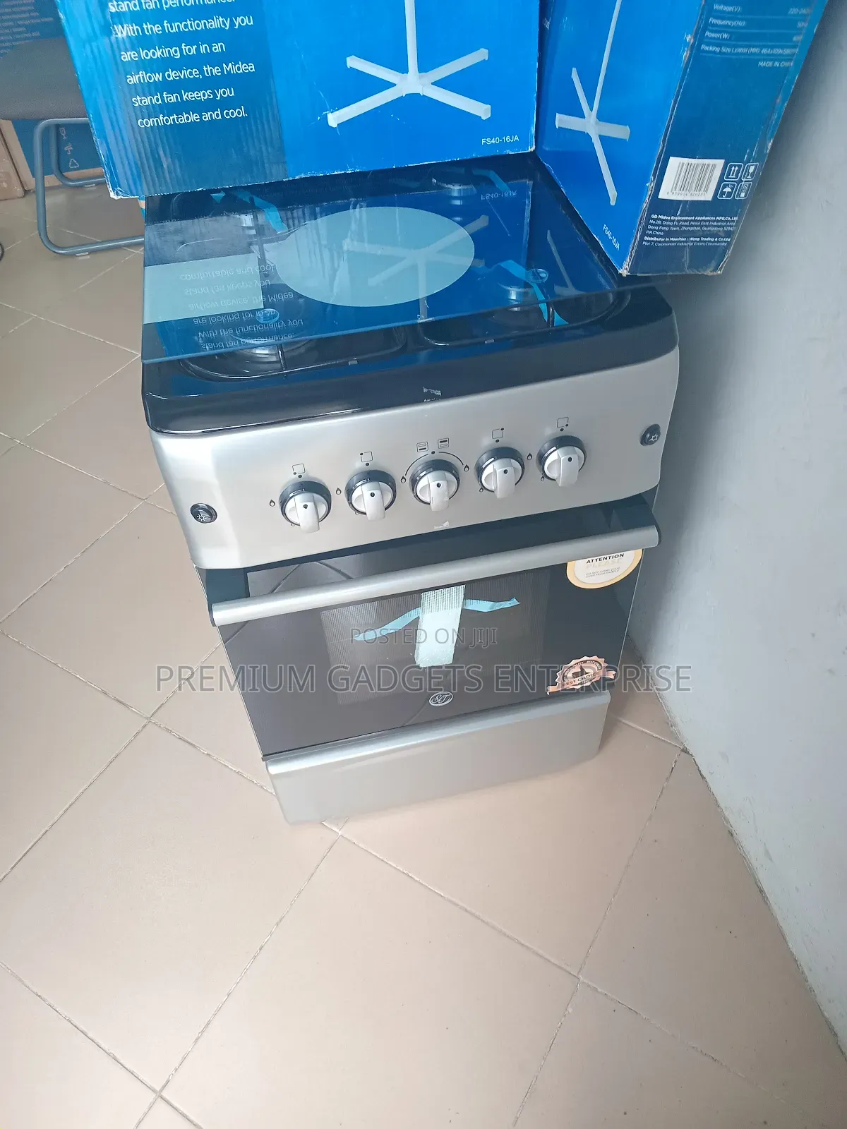 Pearl Double Glazed Oven Door 4 Burners, 50x55cm Grill