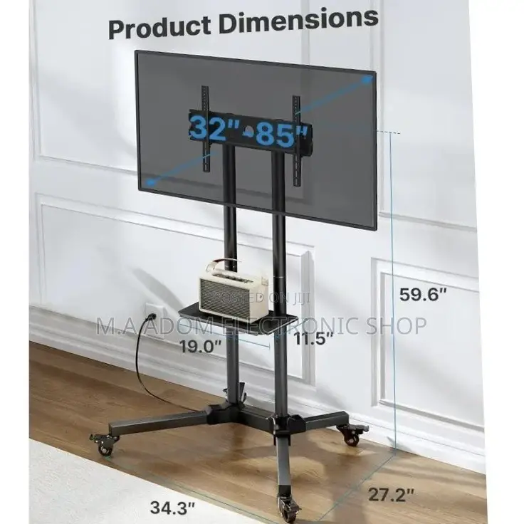 Original Mobile Tv Trolley Suitable for Tv Between 32”-70”.