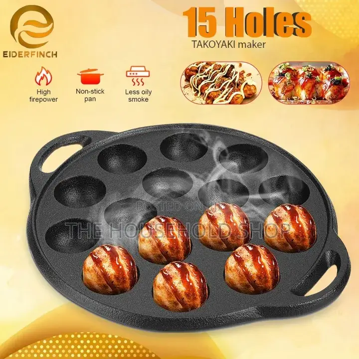 Seasoned Thickened Cast Iron Takayoki Skillet (14 15 Holes