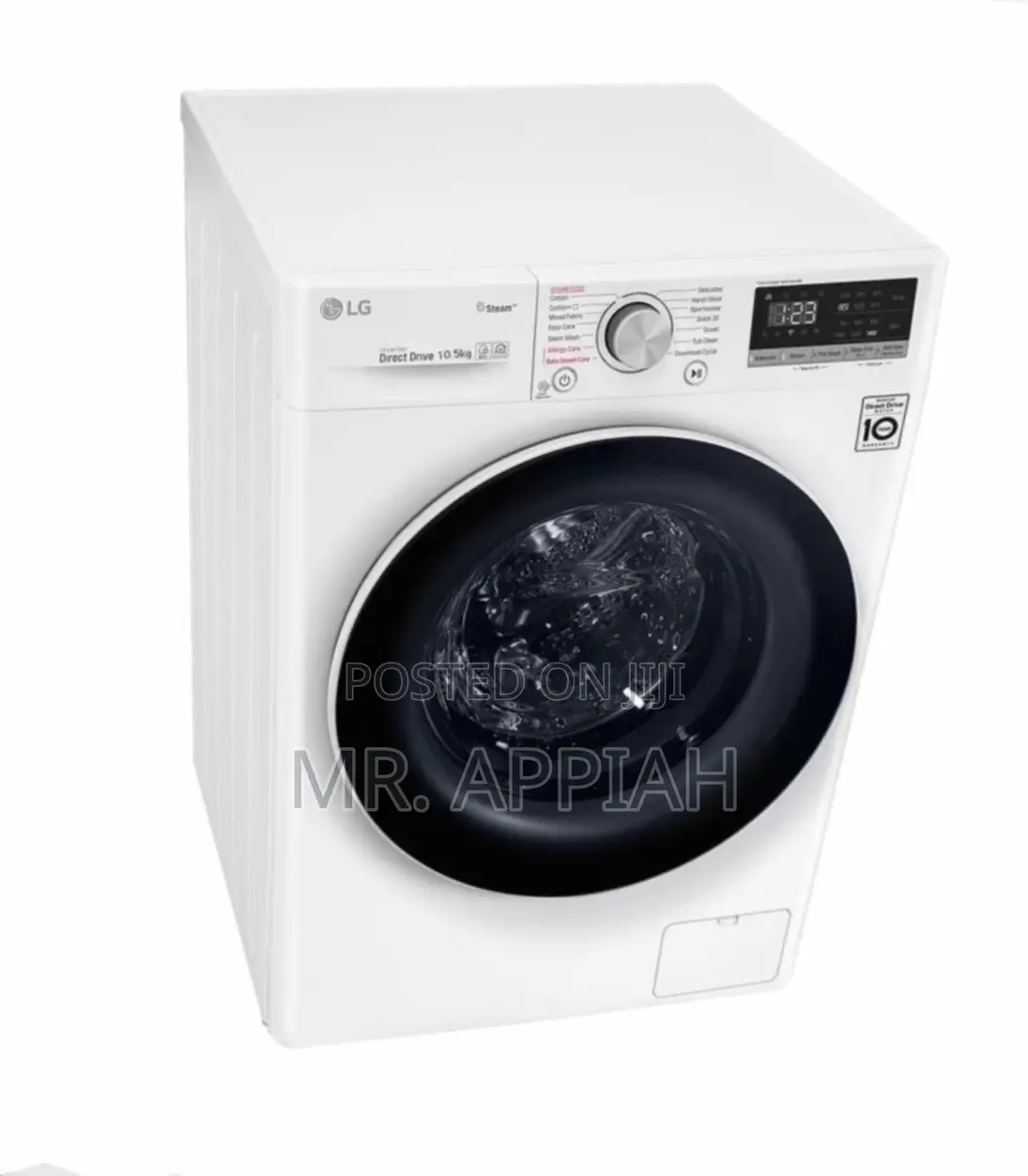 LG F4V5RYP0W 10.5kg Front Load Electric Washing Machine.