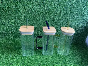 400ml Glass Cup With Bamboo Lid