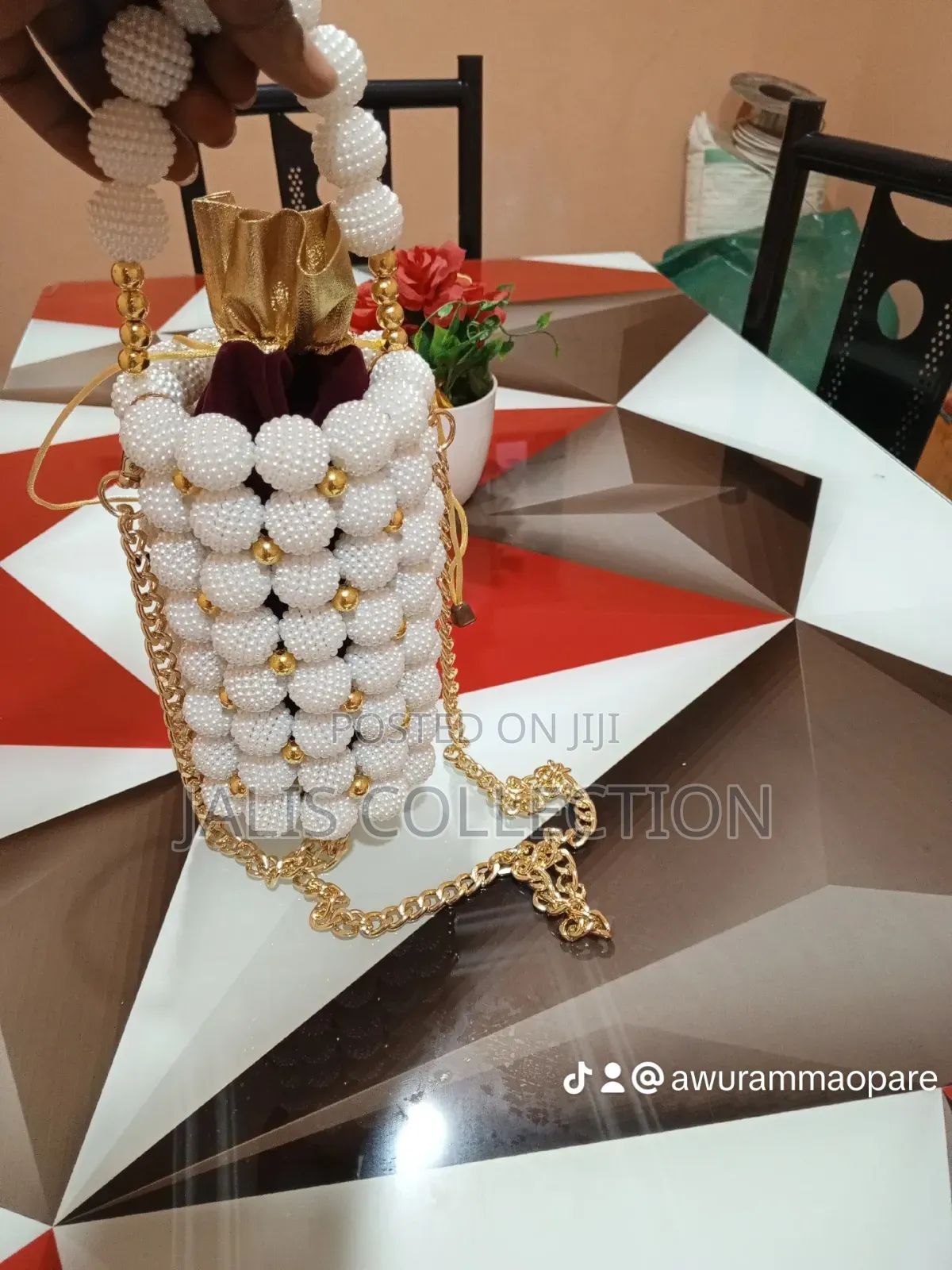 Cylindrical Beaded Bag