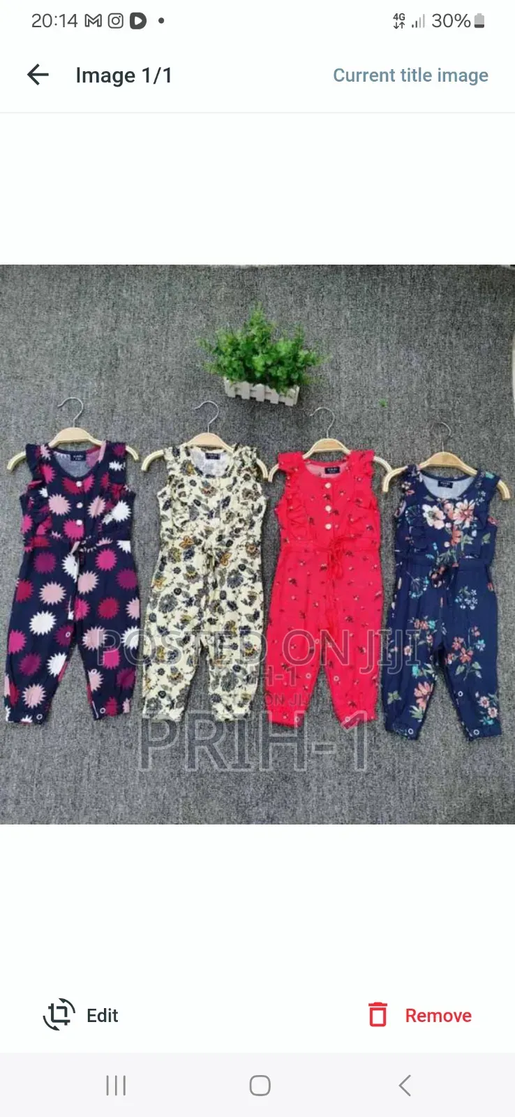 Kids Cotton Flowery Jumpsuit