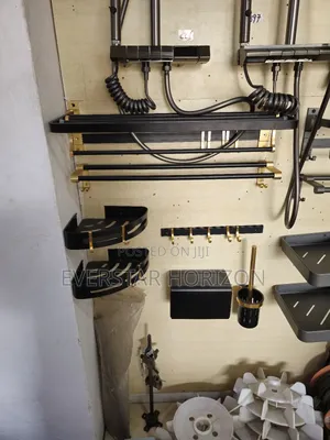 Black and Gold Bathroom Storage Accessories 6 Set