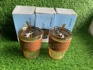 Glass Jar With Straw M/S