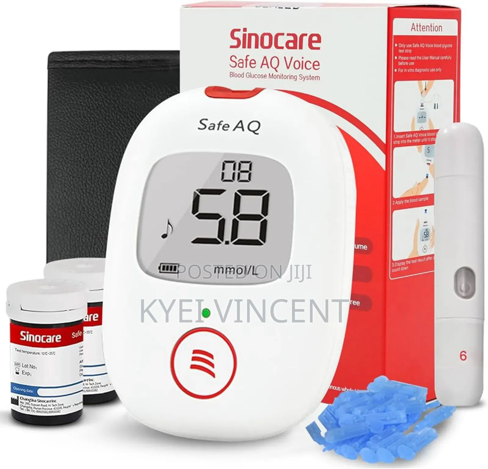 Sinocare Glucometer With 50 Strips and 50 Lancet