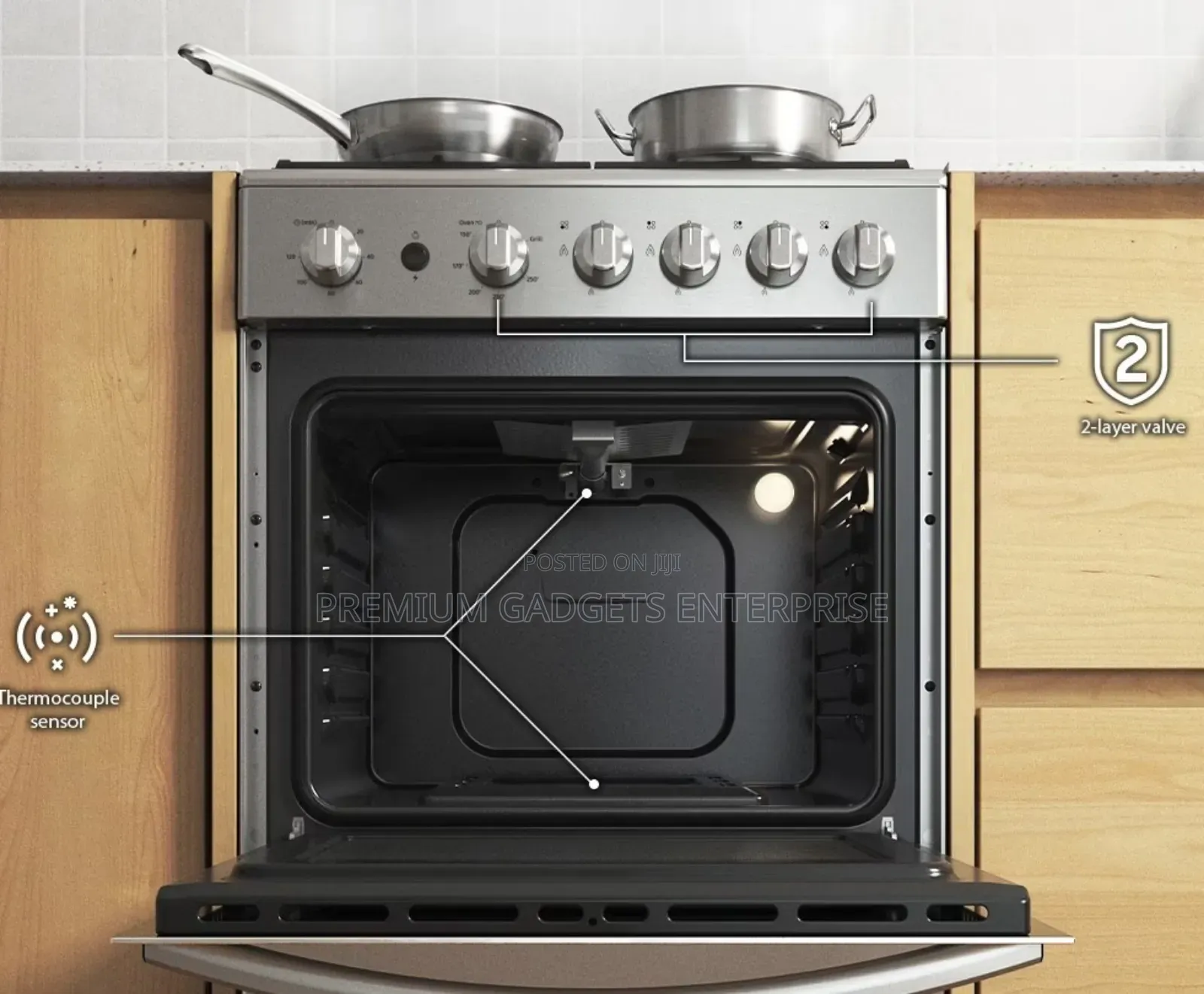 Stainless Steel Samsung 4 Burner Gas Cooker, Grill , Oven
