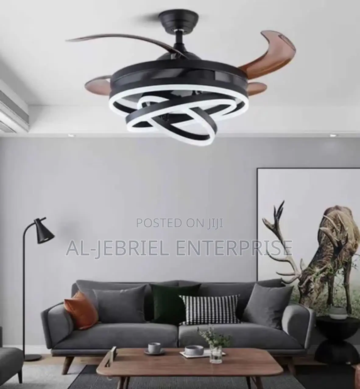 Foldable Ceiling Fan With LED Light With Remote Control
