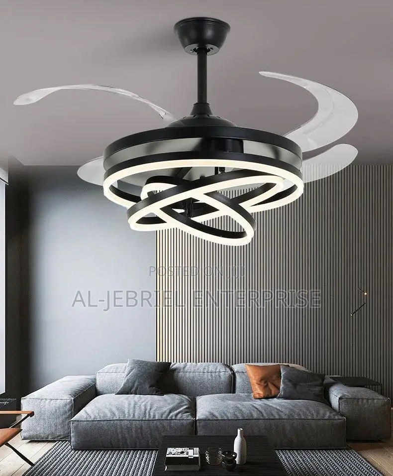 Foldable Ceiling Fan With LED Light With Remote Control