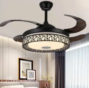 Foldable Ceiling Fan With Speaker and LED Light